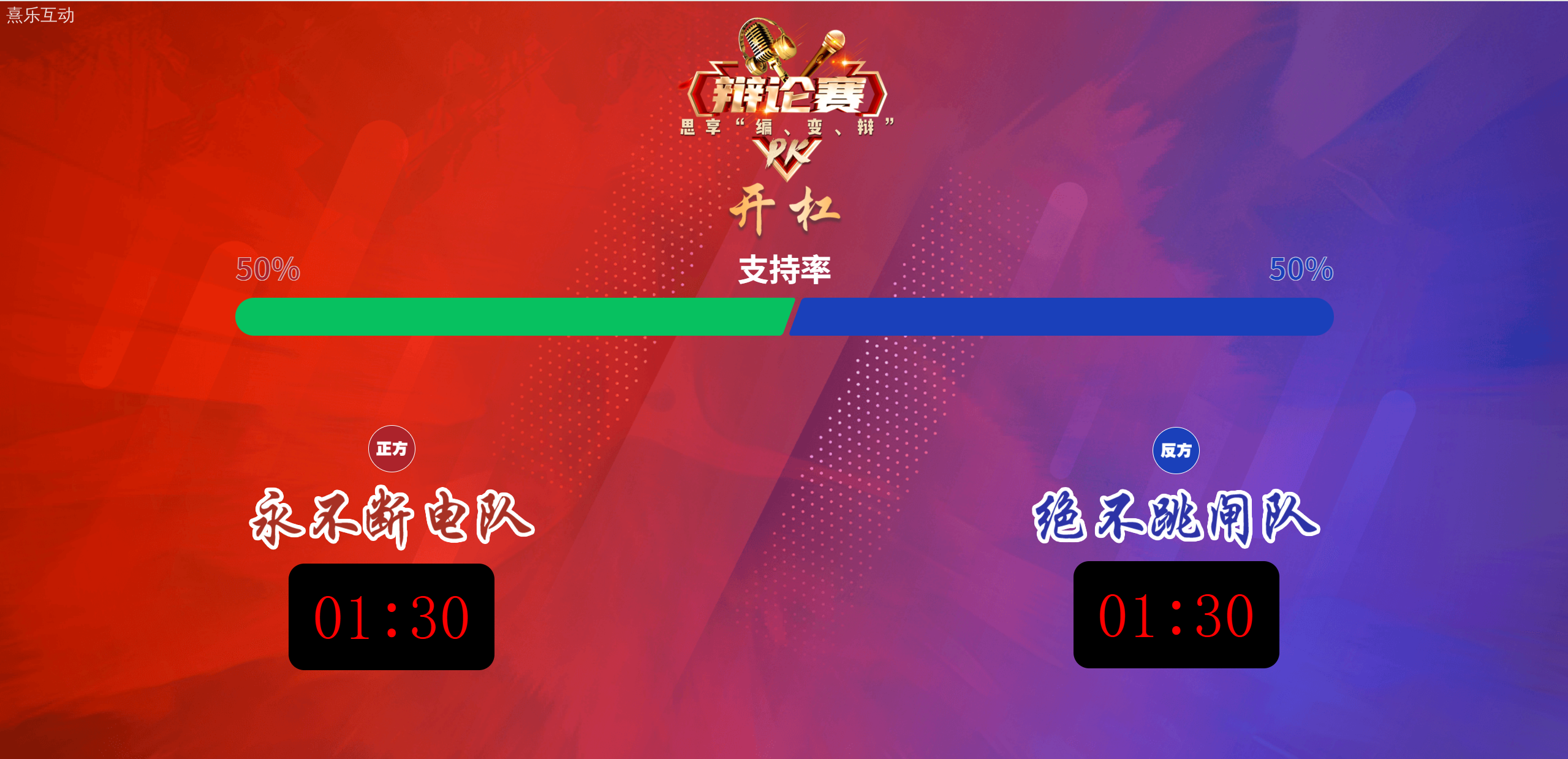 熹乐互动针对辩论会正反方实时PK投票场景，当前主流的解决方案及特点如下：