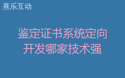 鉴定证书系统定向开发哪家技术强
