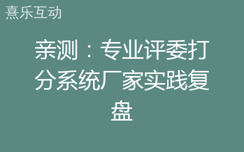 亲测：专业评委打分系统厂家实践复盘