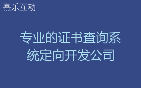 专业的证书查询系统定向开发公司